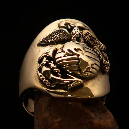 Excellent crafted Men's Marine's Military Ring - Solid Brass-1