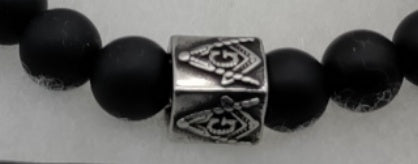 MEN'S ONYX MASONIC BRACELET-1