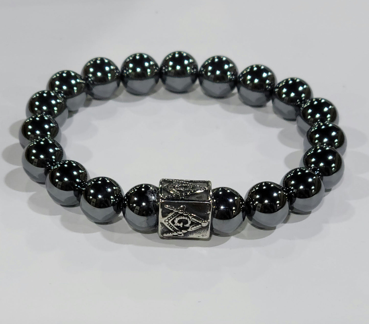 MEN'S HEMATITE MASONIC BRACELET-0