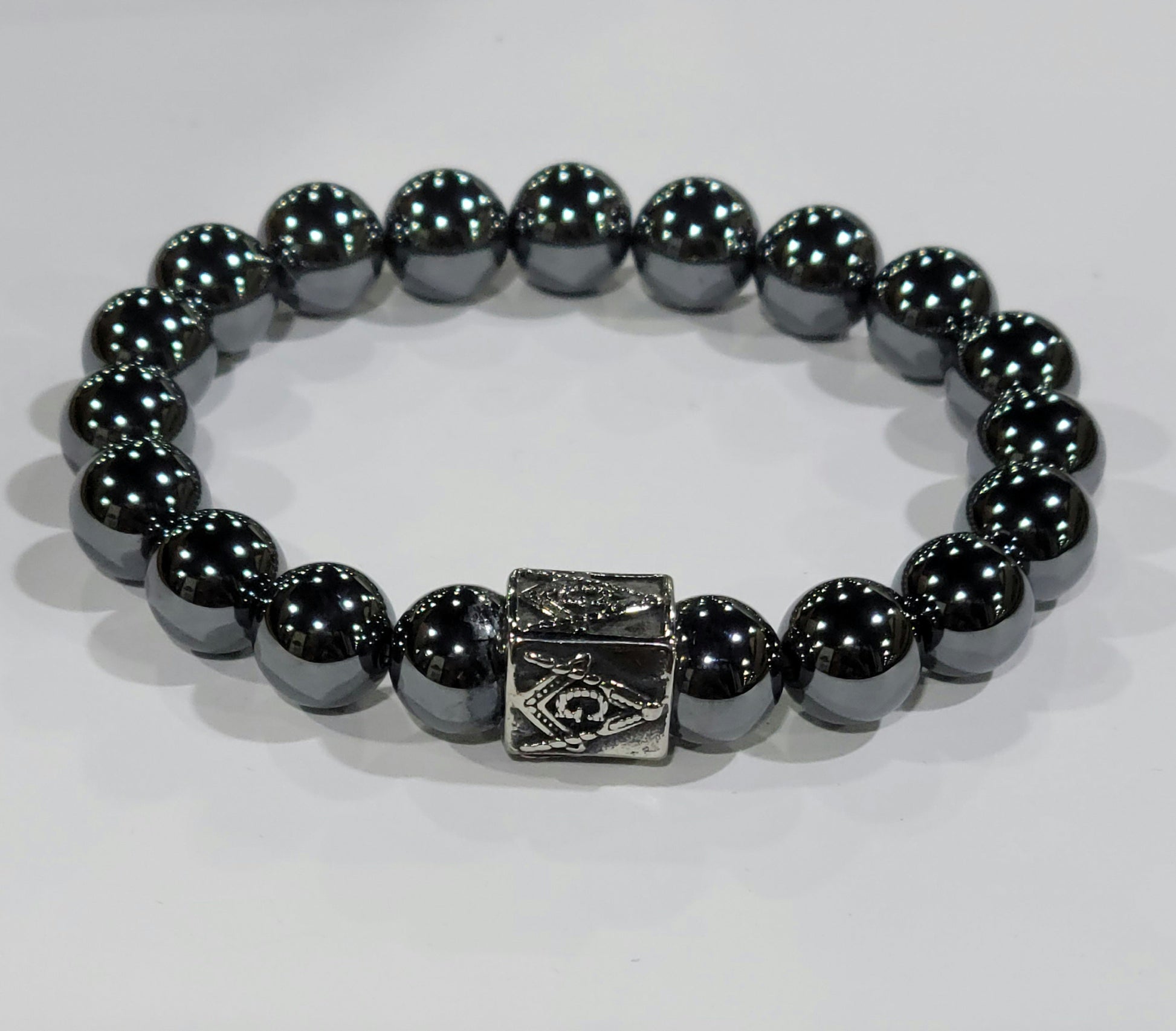 MEN'S HEMATITE MASONIC BRACELET-0