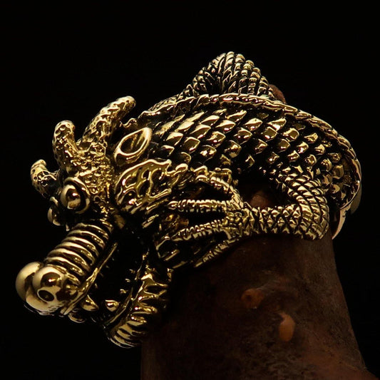 Excellent crafted Men's Dragon Ring - Solid Brass-0