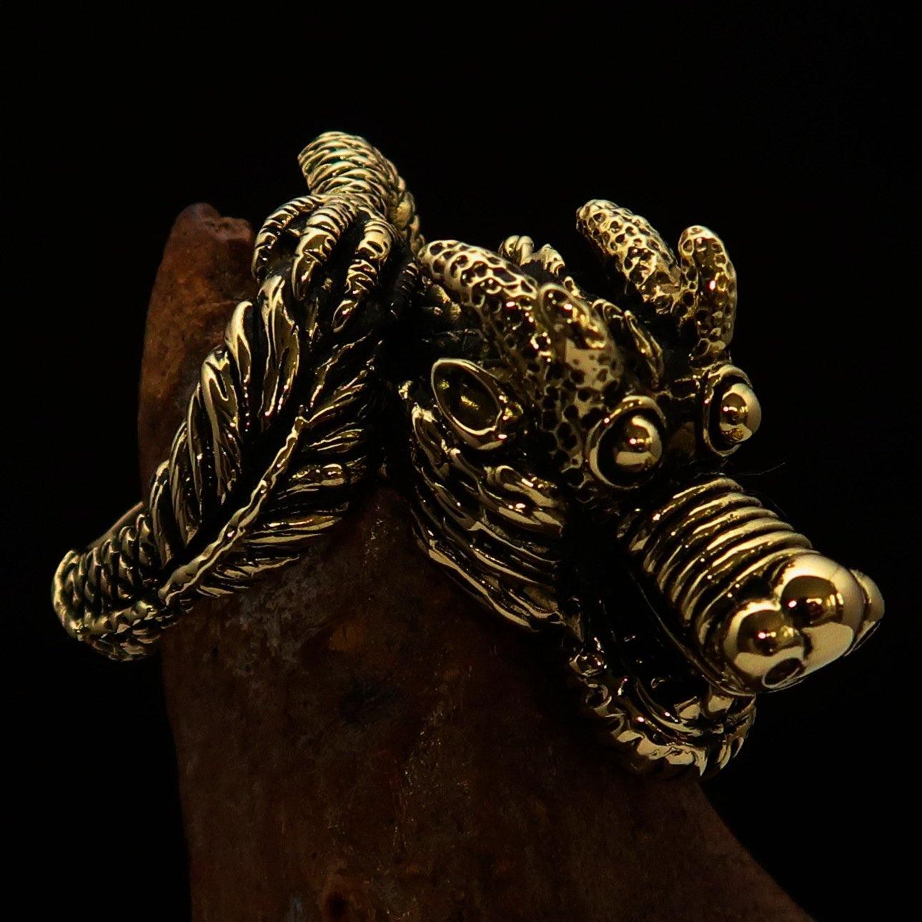 Excellent crafted Men's Dragon Ring - Solid Brass-2
