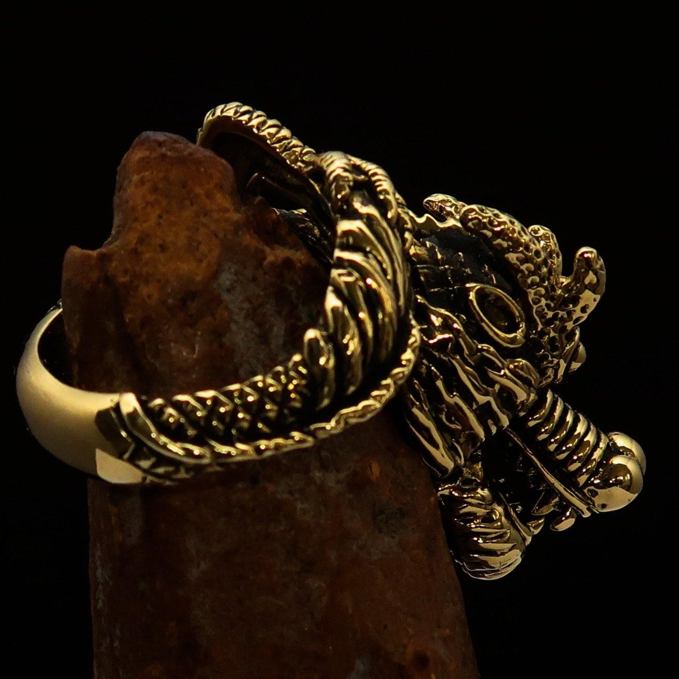 Excellent crafted Men's Dragon Ring - Solid Brass-3