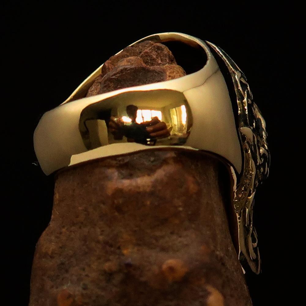 Excellent crafted Men's Celtic Skull Ring - Solid Brass-3