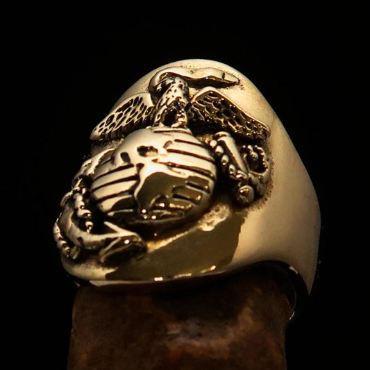 Excellent crafted Men's Marine's Military Ring - Solid Brass-0
